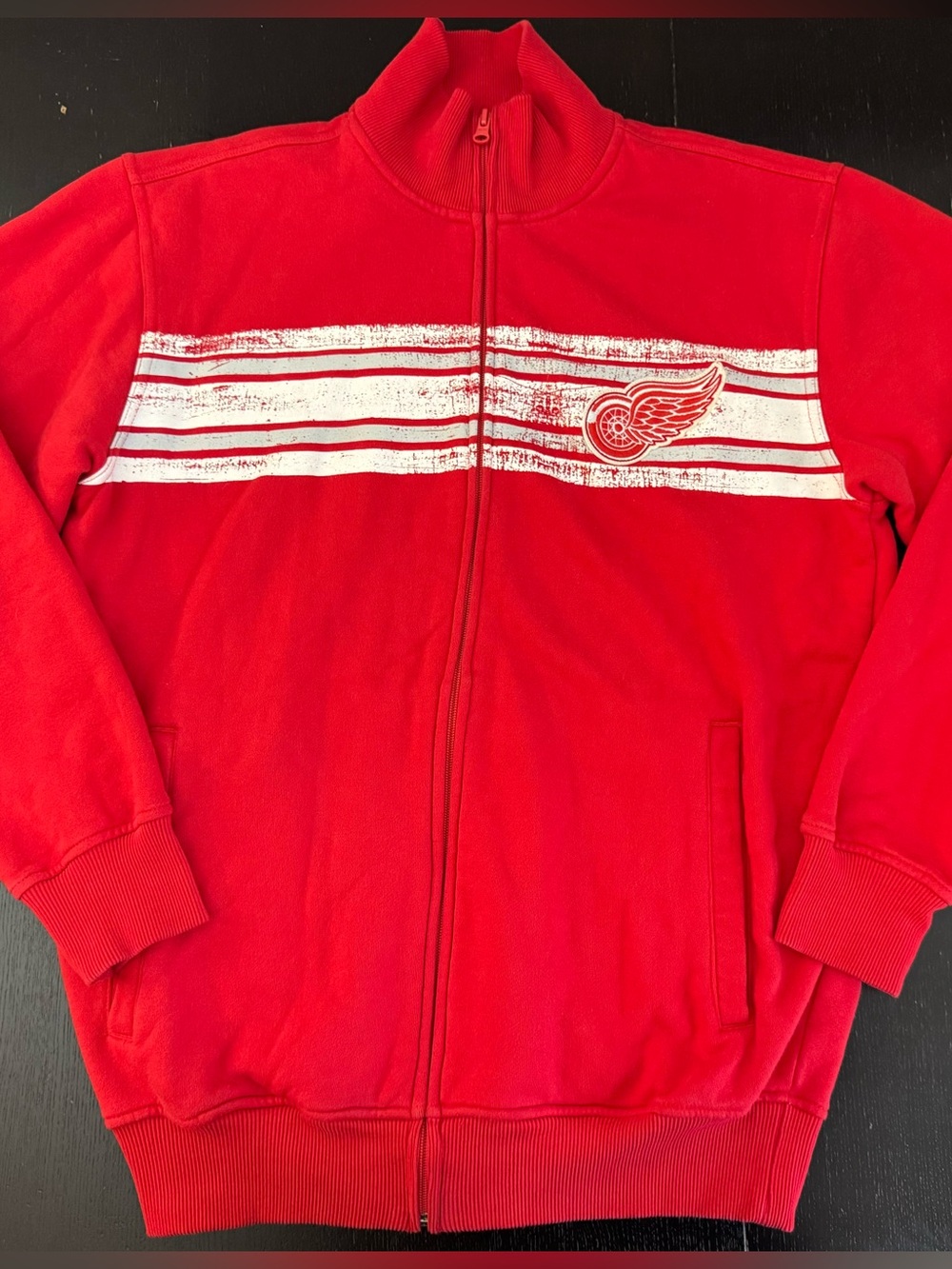 Y2K G-III Sports Detroit Red Wings Full Zip Track Jacket Red M Distressed